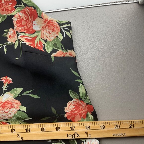 Petite Sophisticate 8P Y2K Black Floral Maxi Dress Sleeveless Fit & Flare Fairy - Picture 7 of 12